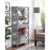 Convenience Concepts Oxford 5 Tier Bookcase with Drawer, Gray view 2
