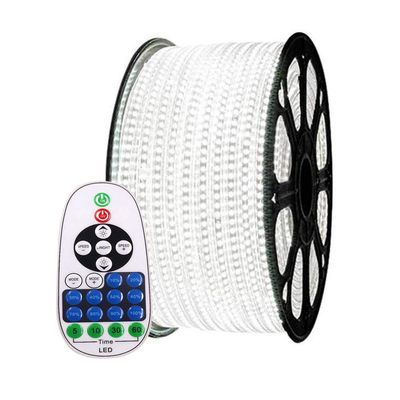 XUNATA 99ft Flexible LED Strip Lights, AC 110-120V 60 LEDs/M Dimmable Waterproof SMD 5050 LED Rope Light with Remote Controller for Party Home Decoration (White)