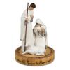 Lighthouse Christian Products A Savior is Born Woodgrain Pedestal 7 Inch Resin Nativity Sculpture view 1