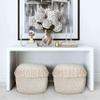 TOV Furniture Inca Geometric Square Fabric Pouf, 18", Natural view 2