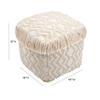 TOV Furniture Inca Geometric Square Fabric Pouf, 18", Natural view 3