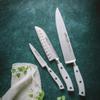 Arcos Forged Knife 3 pieces - Nitrum Stainless Steel and mm blade. 613 gr. Ergonomic Polyoxymethylene POM Handle. Series Riviera Blanc. Thin blade with a characteristic smooth edge. Color White view 2