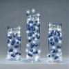 150 Floating Royal Blue/Navy Pearls - Jumbo Sizes - with Must Have Transparent Water Gels KIT for The Best Floating Effect - Fills 2 GL of Gels for Vases-White Submersible Fairy Lights view 1