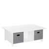RiverRidge Kids 6 Cubby Storage 2pc Activity Table, White with Gray Bins view 1
