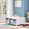 RiverRidge Kids 6 Cubby Storage 2pc Activity Table, White with Gray Bins view 2