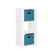 RiverRidge Book-Nook Tower Kids Bookshelf & Toy Storage Organizer with 3 Cubbies 2 Turquoise Folding Storage Bins and 6 Book Racks - Toy Organizer for Playrooms view 1