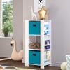 RiverRidge Book-Nook Tower Kids Bookshelf & Toy Storage Organizer with 3 Cubbies 2 Turquoise Folding Storage Bins and 6 Book Racks - Toy Organizer for Playrooms view 2