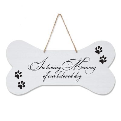 LifeSong Milestones Personalized Memorial Dog Bone Wall Sign in Loving Memory Sympathy Gift for Loss of Pets Remembrance Gift for Pet Lovers 8"x16"x0.125"