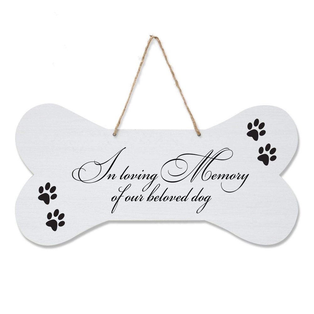 LifeSong Milestones Personalized Memorial Dog Bone Wall Sign in Loving Memory Sympathy Gift for Loss of Pets Remembrance Gift for Pet Lovers 8"x16"x0.125"