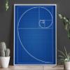 Wallbuddy Fibonacci Poster Golden Spiral Poster Mathematics Poster Maths Poster Fibonacci Series Science Poster Science Print Scientific Art WB203 (11.7 x 16.5 (A3), Blueprint) view 3