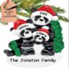 Personalized Family of 3 Ornament 2026 | 24h Customized Panda Bear Christmas Ornaments for Tree | Custom Festive Holiday Animal Keepsake Gift for Three Persons view 1