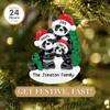 Personalized Family of 3 Ornament 2026 | 24h Customized Panda Bear Christmas Ornaments for Tree | Custom Festive Holiday Animal Keepsake Gift for Three Persons view 2