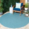 SAFAVIEH Washable Rug Outdoor Courtyard Collection - 5'3" Round, Aqua Blue, Non-Shedding & Easy Cleaning, Ideal for Patio, Backyard, Mudroom (CY8520-37122) view 1