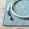 SAFAVIEH Washable Rug Outdoor Courtyard Collection - 5'3" Square, Aqua Blue, Non-Shedding & Easy Cleaning, Ideal for Patio, Backyard, Mudroom (CY8522-37122) view 4
