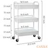 CAXXA 3-Tier Rolling Metal Storage Organizer - Mobile Utility Cart Kitchen Cart with Caster Wheels, White view 2