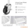 CAXXA 3-Tier Rolling Metal Storage Organizer - Mobile Utility Cart Kitchen Cart with Caster Wheels, White view 4