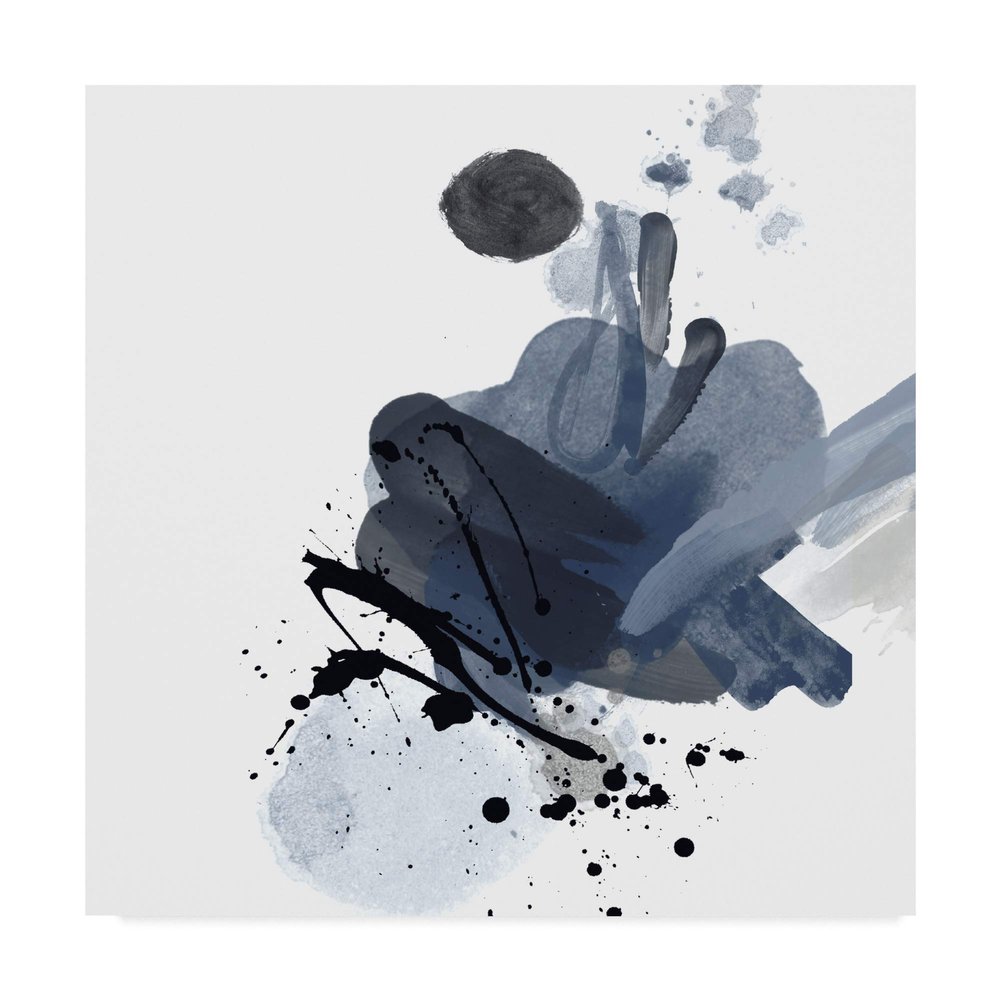Trademark Fine Art Blue & Black Splash I by Irena Orlov, 24x24