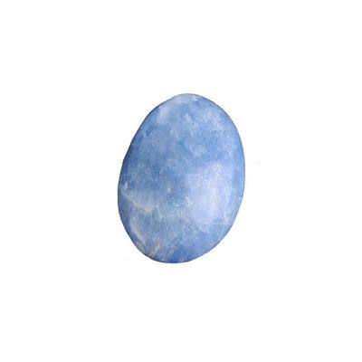 StoneStory Natural Blue Celestite Carved Palm Worry Stone Polished Irregular Sphere Healing Crystal Quartz Reiki Chakra Decoration (Blue Celestite 150-200grams)