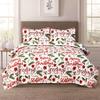 HowPlum Christmas Cheer Winter Script Lightweight Holiday Quilt King Bedding Set, Red Green White view 1