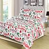 HowPlum Christmas Cheer Winter Script Lightweight Holiday Quilt King Bedding Set, Red Green White view 2
