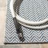 SAFAVIEH Washable Rug Outdoor Courtyard Collection - 5'3" Square, Grey & Navy, Non-Shedding & Easy Cleaning, Ideal for Patio, Backyard, Mudroom (CY8022-36812) view 3