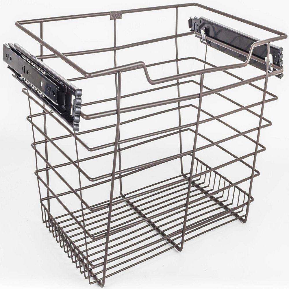 14 Inch D x 29 Inch W x 11 Inch H Closet Pullout Basket - Dark Bronze