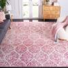SAFAVIEH Area Rug 8x10 - Madison Collection - Large - Cream & Fuchsia, Glam Ogee Trellis Distressed Design, Non-Shedding & Easy Cleaning, Ideal for Living Room, Bedroom, Office, Dining Space (MAD604R) view 1