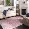 SAFAVIEH Area Rug 8x10 - Madison Collection - Large - Cream & Fuchsia, Glam Ogee Trellis Distressed Design, Non-Shedding & Easy Cleaning, Ideal for Living Room, Bedroom, Office, Dining Space (MAD604R) view 3