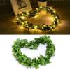 168 FT Artificial Ivy Garlands with 400 LED /132FT String Light Fake Vines for Bedroom Decor Ivy Leaves Greenery Faux Hanging Plants Green Flowers Decor for Home Kitchen Garden Office Wedding Wall view 3