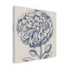 Wrapped Canvas Wall Art - Vision Studio 'Indigo Floral On Linen Iii' Wall Art for Living Room, Bedroom, or Office Dcor - 18x18 view 1