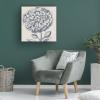 Wrapped Canvas Wall Art - Vision Studio 'Indigo Floral On Linen Iii' Wall Art for Living Room, Bedroom, or Office Dcor - 18x18 view 4
