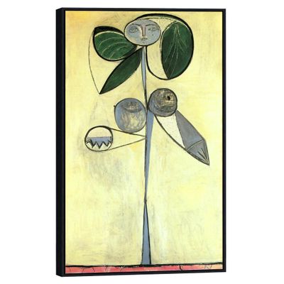 INVIN ART Framed Canvas Giclee Print Art 1946 La Femme-Fleur (Francoise Gilot) 1 by Pablo Picasso Wall Art Living Room Home Office Decorations(Black Slim Frame,20"x32")