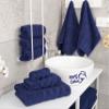 American Soft Linen Luxury 6 Piece Towel Set, 2 Bath Towels 2 Hand Towel 2 Washcloths, 600 GSM 100% Cotton Turkish Towels for Bathroom, Navy Blue Towel Sets view 2