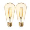 GE Lighting Vintage Edison Style LED Light Bulbs, 6 Watts (60 Watt Equivalent) Warm Candle Light, Amber Glass, Medium Base, Dimmable (2 Pack) view 1