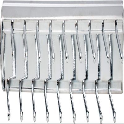 14 Inch Tie Rack with 12 Hooks - Polished Chrome
