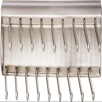 14 Inch Tie Rack with 12 Hooks - Satin Nickel