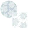 Winter Holiday Silver and White Snowflake Plates & Napkins Party Supply Kit: Big Party Bundle Includes Paper Dinner Plates and Napkins for up to 60 Guests in a Shining Season Design view 1