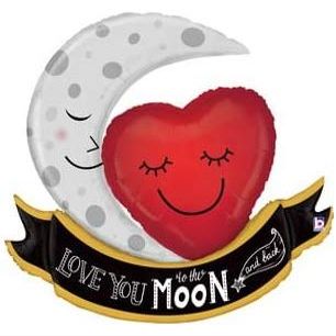 42" Vintage Love You to The Moon & Back Super Shape Foil Balloon