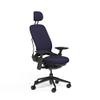 Steelcase Leap Desk Task Chair in Buzz2 5G63 Crocus Fabric with Headrest - 4-Way Highly Adjustable Arms - Black Frame and Base - Soft Dual Wheel Hard Floor Casters view 1