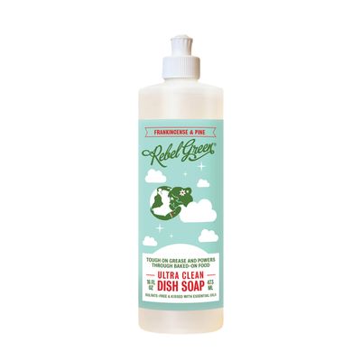 Rebel Green Ultra Clean Dish Soap, Plant-Derived Dishwashing Soap