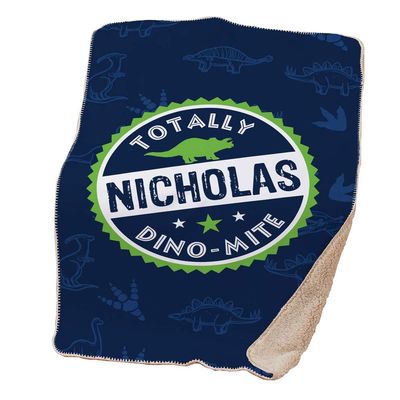 GiftsForYouNow Totally Dino Mite Personalized Sherpa Throw Blanket