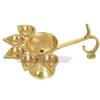 Om Pooja Shop Panch Aarti Brass Diya (8 inches) - Ghee Dipam Lamp view 1