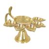Om Pooja Shop Panch Aarti Brass Diya (8 inches) - Ghee Dipam Lamp view 3