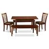 East West Furniture NOML5C-MAH-LC 5 Pc Kitchen Nook Dining Set - Table Plus 2 Dining Table Chairs and 2 Benches view 1