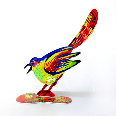 Bird in Love Metal Cutout Pop Art Sculpture David Gerstein
