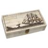 Schooner Bay Co. Vintage Scrimshaw Bone Box, Antique Style Nautical Whaling Sailing Boat, 6-1/4' Hinged Lid, Jewelry Trinket view 1