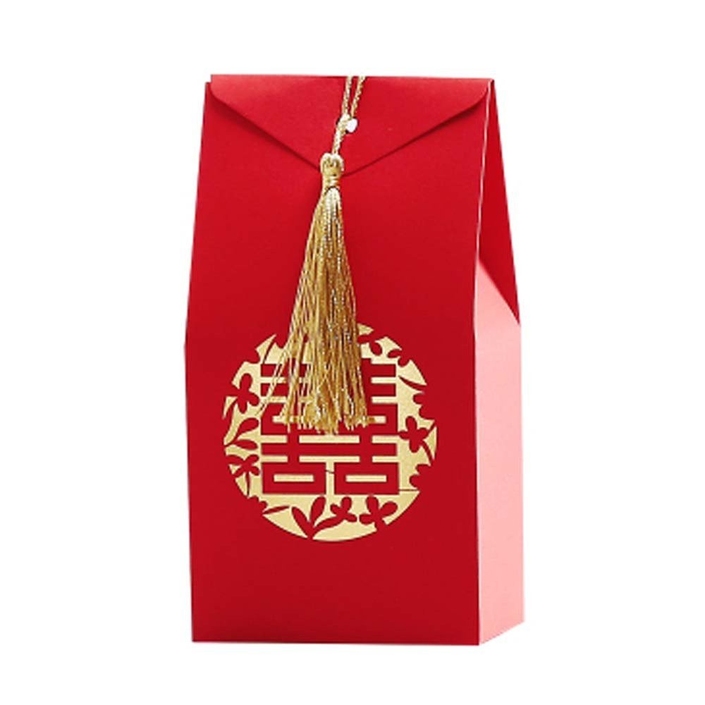 40 Pcs Double Happiness Chinese Red Candy Box Classical Wedding Candy Boxes Wedding Favor Gift Box