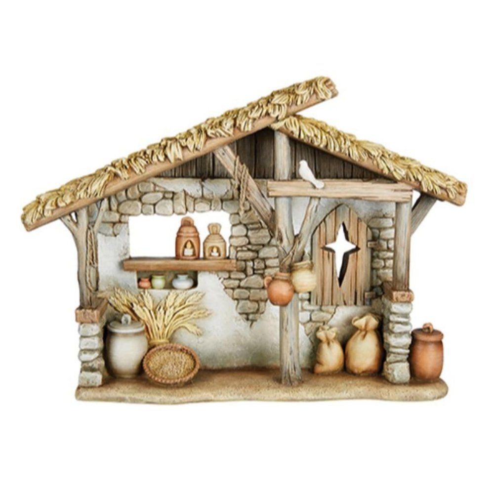 Avalon Gallery Nativity Sets for Christmas - Indoor Bethlehem Nights Nativity Scene, 12.25 x 8.75-Inch, Stable/Creche