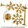 Om Pooja Shop Step Aarti Diya in Brass (10 inches) - Big Prayer Lamp view 4