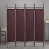 4 Panel Indoor Room Divider 63 Inch Tall Steel Frame,Portable Folding Partition Privacy Room for Living Room Bedroom Home Office,Brown view 2